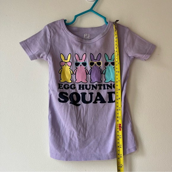 🌼 5/$25 PJ Place Girls Easter Pajama Top Peeps Graphic Tee Purple Size 5 Holiday - Picture 7 of 8